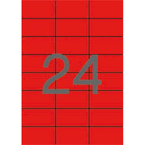 Apli Etikett 70x37mm színes piros 480 etikett/csomag