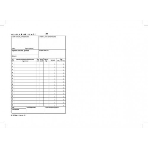 Victoria Szállítólevél 25x3 A5 B.10-70