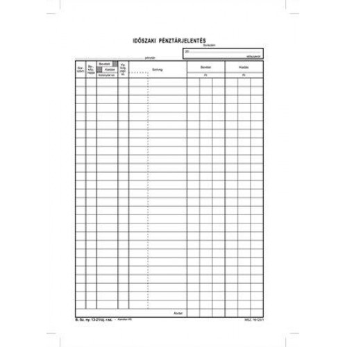 Victoria Időszaki pénztárjelentés 25x4 A4 B.13-21