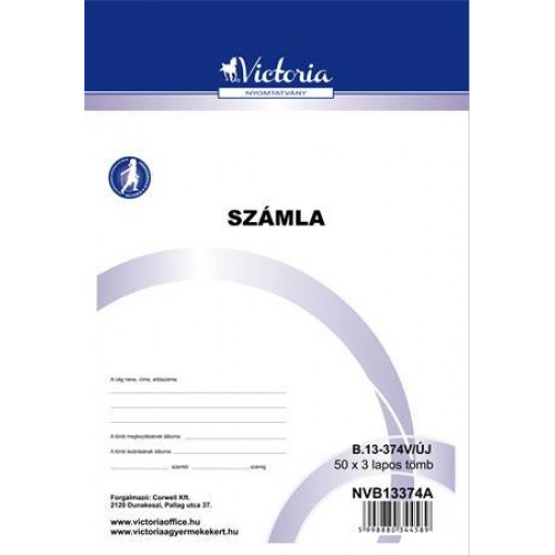 Victoria Számlatömb egy ÁFÁs 50x3 A5 B.13-374