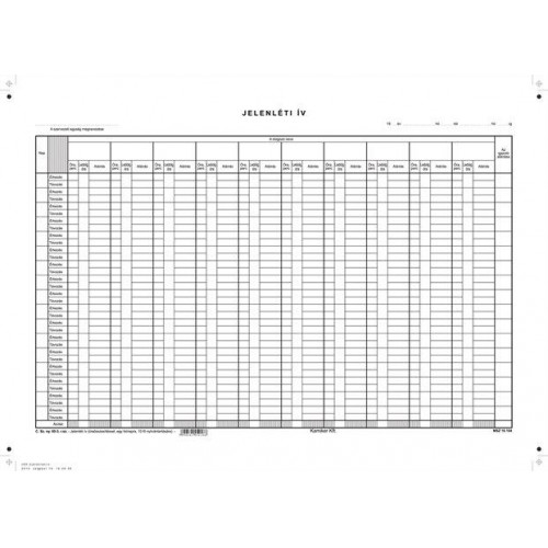 Victoria Jelenléti ív 1 hónap-10 fő A3 C.60-3