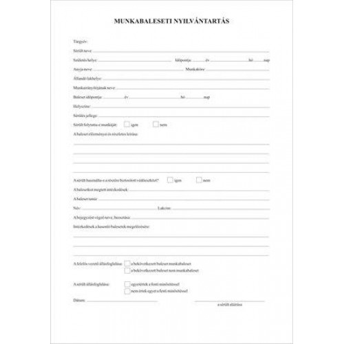 Victoria Munkabaleseti nyilvántartó napló 32 oldal A4