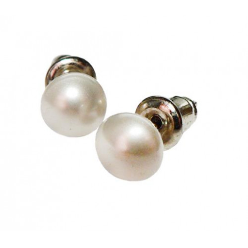 Art Crystella Fülbevaló félgömb gyöngyházfehér Swarovski gyöngyből 8mm