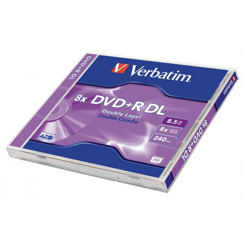 Verbatim DVD+R lemez kétrétegű 8,5GB 8x normál tok Double Layer