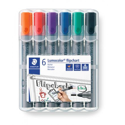 Staedtler Flipchart marker készlet 2mm kúpos Lumocolor 356 6 különböző szín