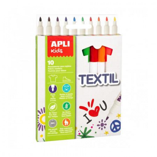 Apli Textilmarker 2,9mm Kids Textil 10 különböző szín