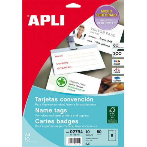 Apli Névjegykártya 90x55mm 200g mikroperforált