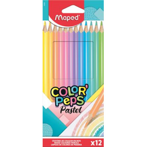 Maped Színes ceruza készlet háromszögletű ColorPeps Pastel 12 különböző pasztell szín