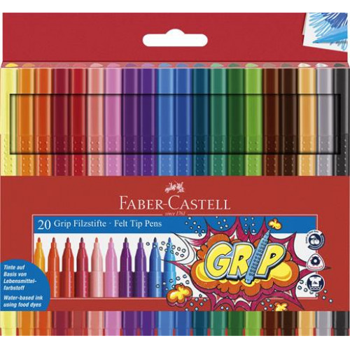 Faber-Castell Filctoll készlet háromszögletű Grip 20 különböző szín