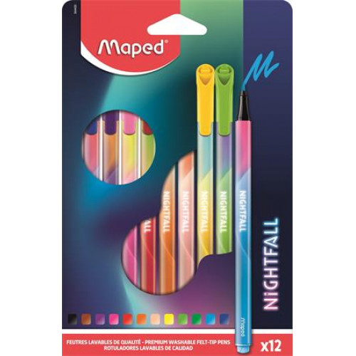 Maped Filctoll készlet 2,5mm kimosható Nightfall 12 különböző szín