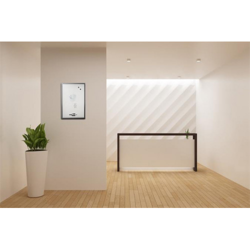 Victoria Üzenőtábla ezüst mágneses 60x40cm fekete keret Travel