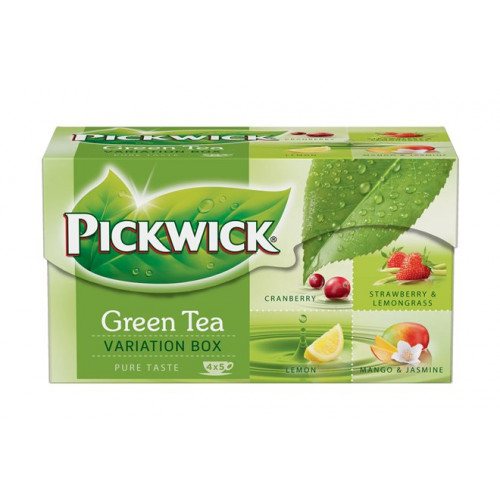 Pickwick Zöld tea 20x1,5g Variációk kókusz,vörösáfonya,mangó-jázmin,eper-citromfű