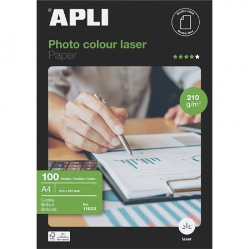 Apli Fotópapír lézer A4 210g fényes kétoldalas Premium Laser