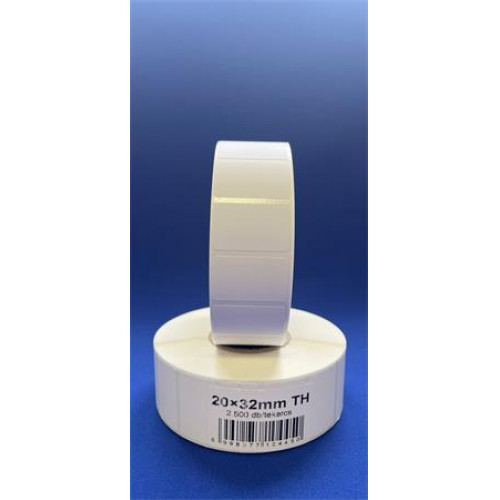 Etikett thermo 20x32mm 2500 etikett/tekercs fehér