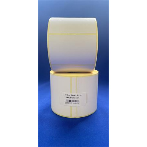 Etikett thermo 50x75mm 1000 etikett/tekercs fehér