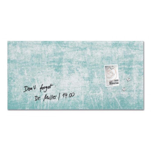 Sigel Mágneses üvegtábla 91x46x1,5cm Artverum türkizkék fal mintázat matt