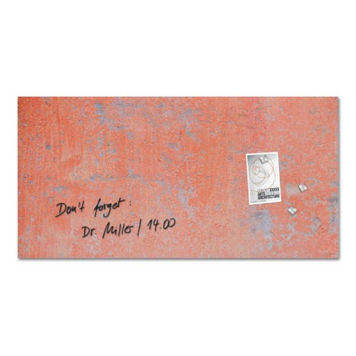 Sigel Mágneses üvegtábla 91x46x1,5cm Artverum piros fal mintázat matt