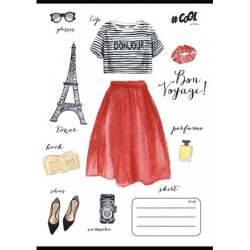 Cool By Victoria Füzet tűzött A5 kockás 32 lap Boho fashion 27-32