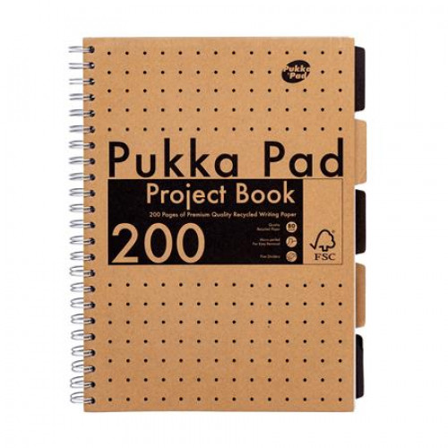Pukka Pad Spirálfüzet A4 vonalas 100 lap Kraft project book