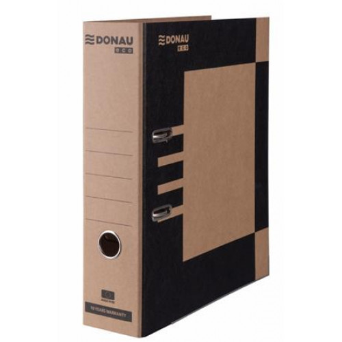 Donau Iratrendező 80mm A4 karton élvédő sínnel Eco barna-fekete