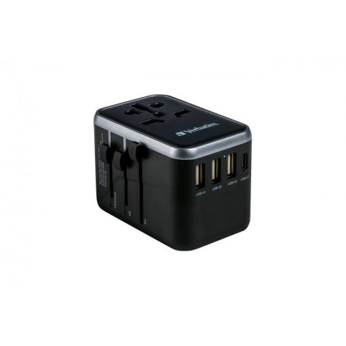 Verbatim Utazó adapter univerzális USB-A(QC 3.0)/USB-C(PD61W)2xUSB UTA-04