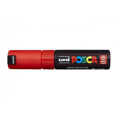 Uni Dekormarker 8mm vágott Posca PC-8K piros