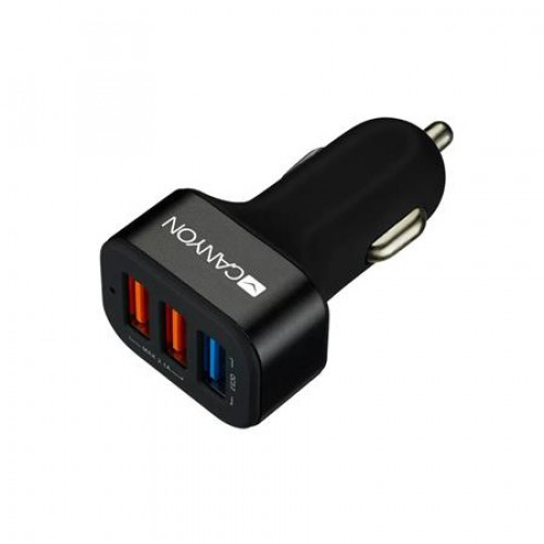 Canyon Autós töltő 3xUSB QC 3.0 2,1A C-07