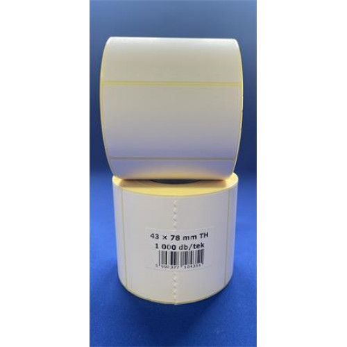 Etikett thermo 43x78mm 1000 etikett/tekercs fehér