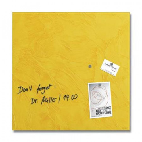 Sigel Mágneses üvegtábla 48x48x1,5cm Artverum sárga struktúrált minta matt