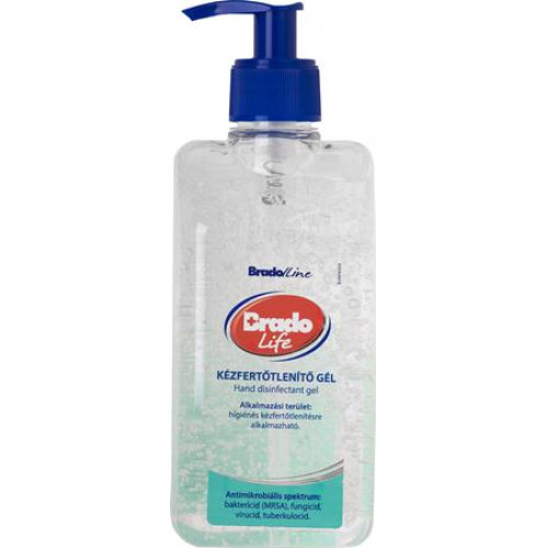 Brado Kézfertőtlenítő gél alkoholos 500mllife illatmentes pumpás vagy kupakos