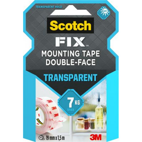 3M Scotch Ragasztószalag kétoldalas 19mmx1,5m Transparent